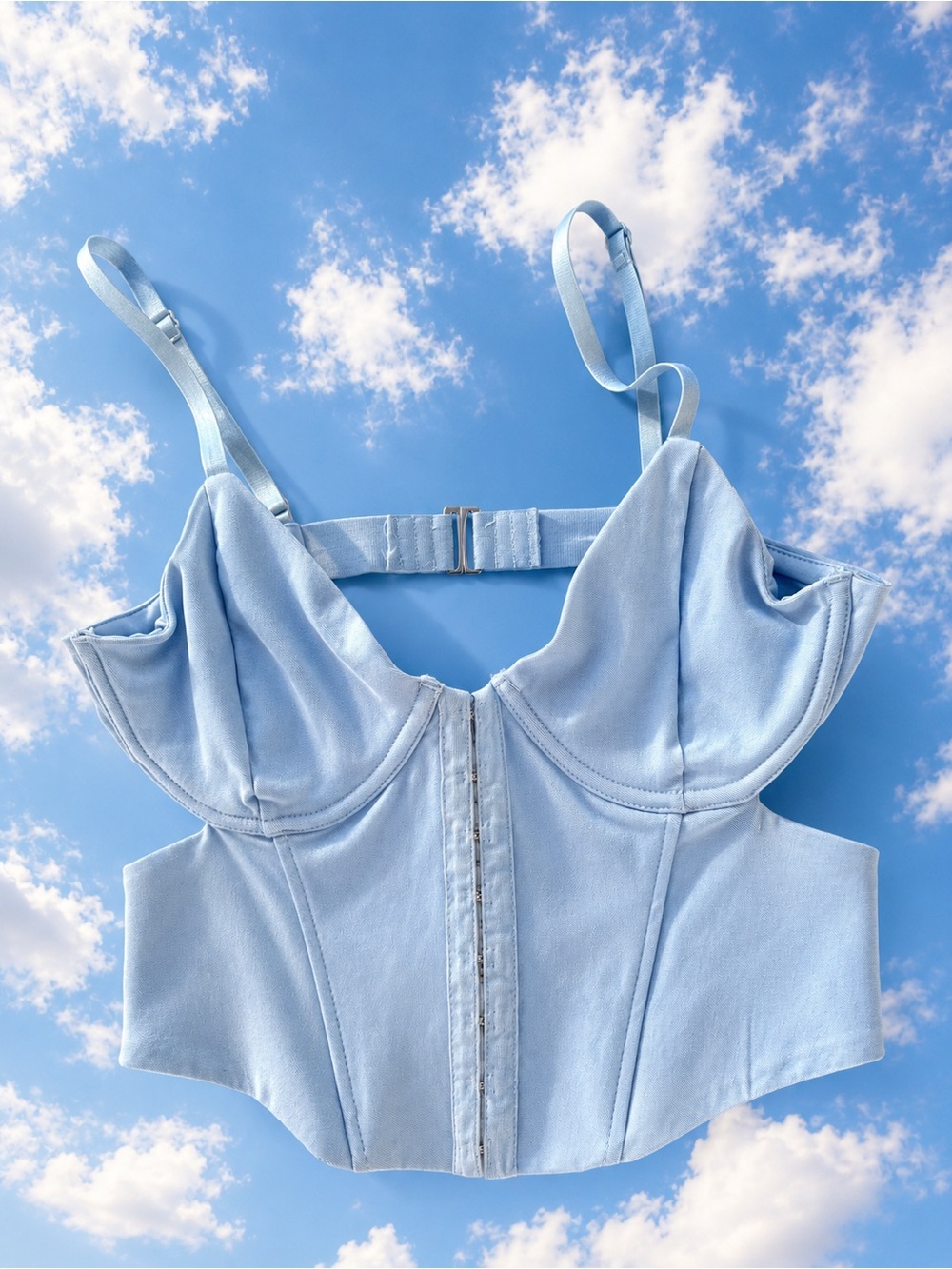 Light Blue Bustier Corset Top